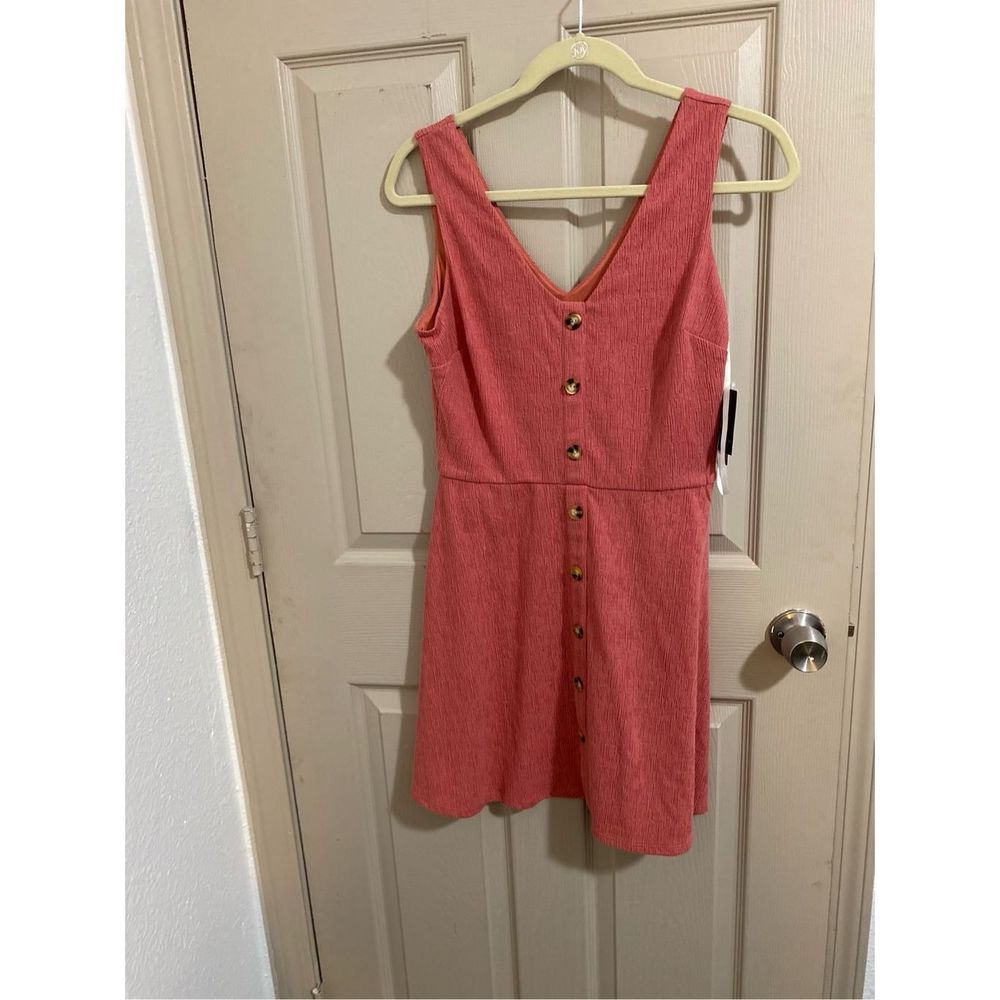 I.N. San Francisco Red Button-Front Mini Dress